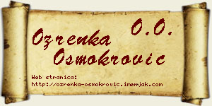 Ozrenka Osmokrović vizit kartica